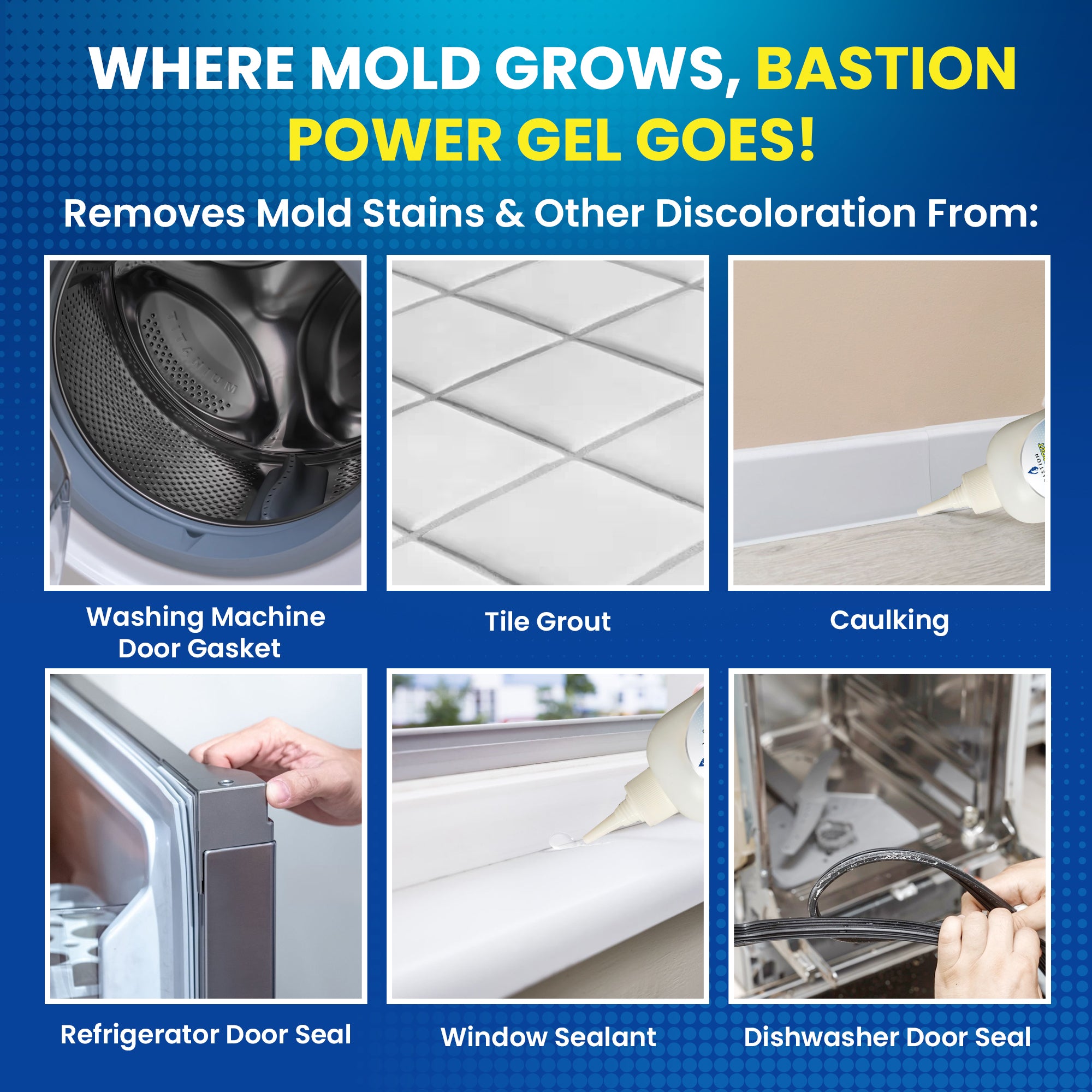 EPN Mold Remover Gel, 8 Fl Oz Effective Hoehold Washing Machine Cleaner For Hoehold Shower, Kitchen Sinks, Walls, Tiles, Grout, Bathrooms, Washing Machine And Refrigerator Strips