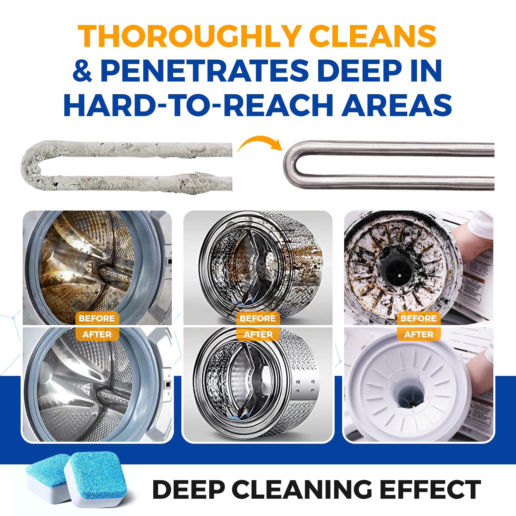 Bastion Washing Machine Cleaner, Deodorizer, & Descaler 24 pack (One